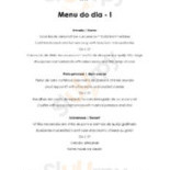 Foz Do Tavora Wine menu