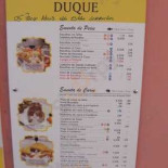 Restaurante Duque Carte