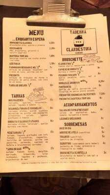 Taberna Clandestina Cascais Carta
