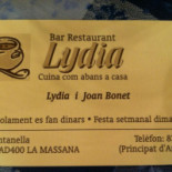 Lydia Cardápio