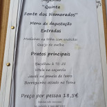 Fonte Dos Namorados Cardápio